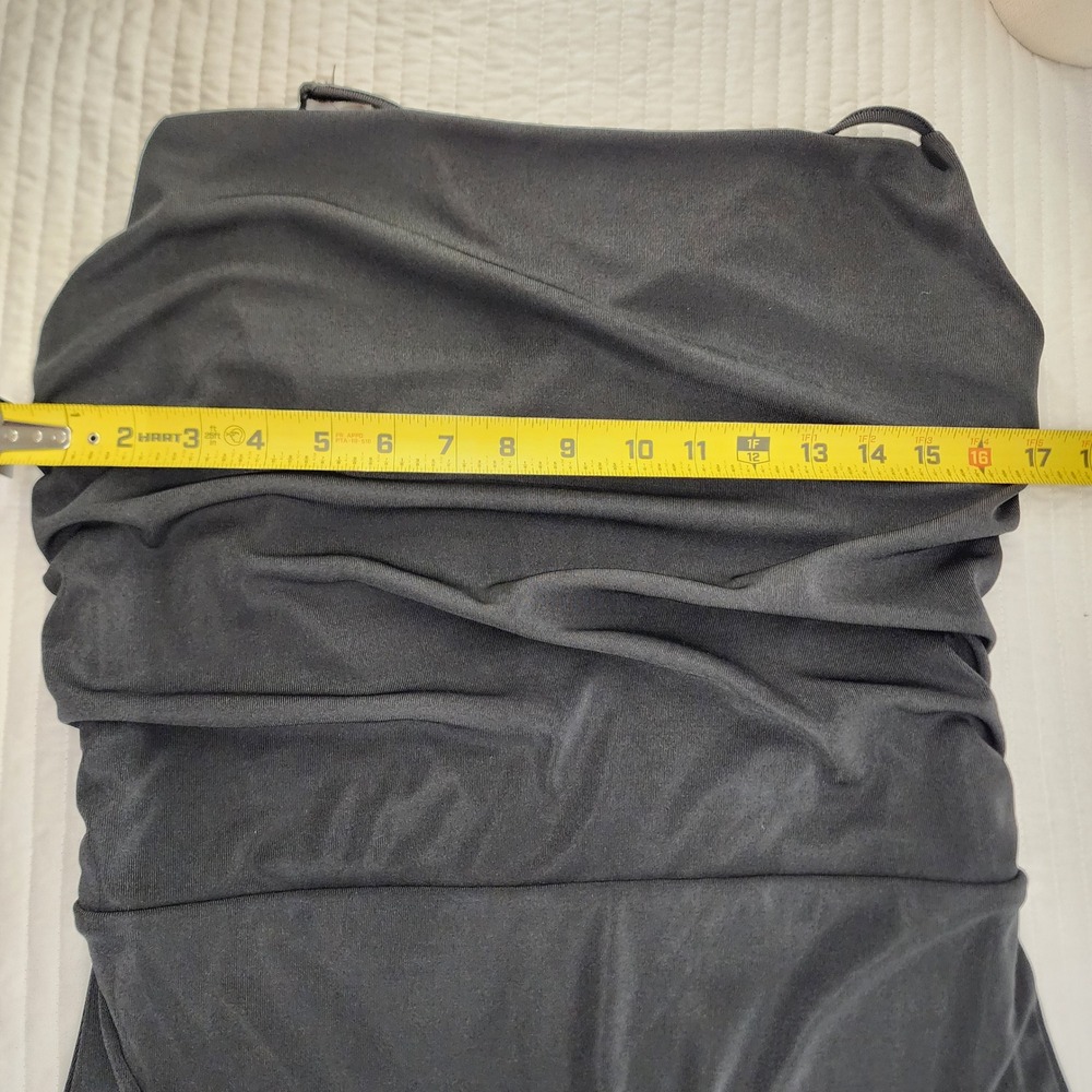 Sleeveless Maxi‎ Dress Dark Gray/Black Cowl Neck Evening Gown Slit Formal XL - Picture 5 of 9